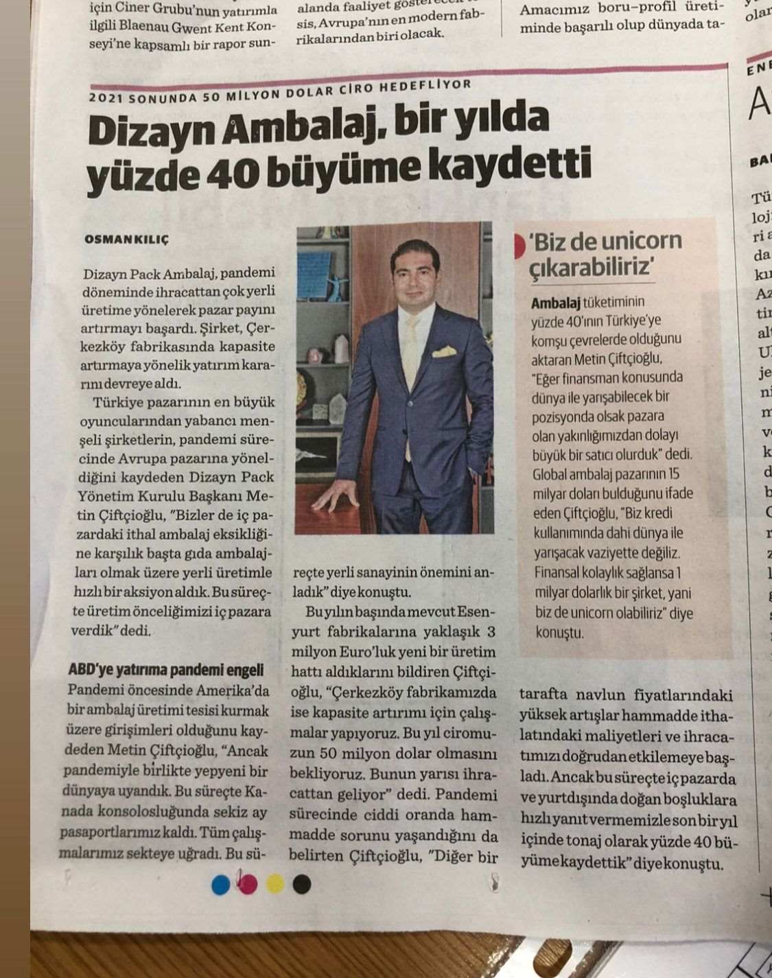 Dizayn Ambalaj, bir yılda yüzde 40 büyüme kaydetti